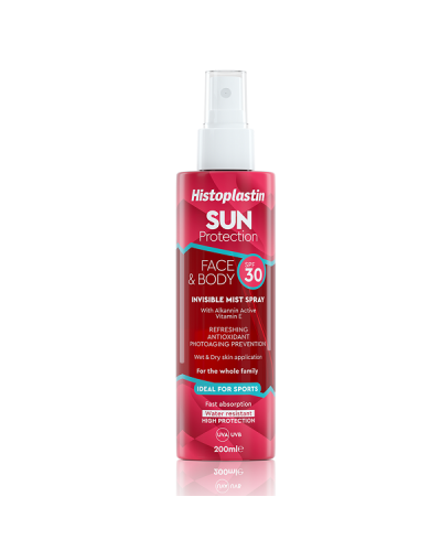 HISTOPLASTIN SUN PROTECTION INVISIBLE MIST SPRAY FACE & BODY SPF30 200ML