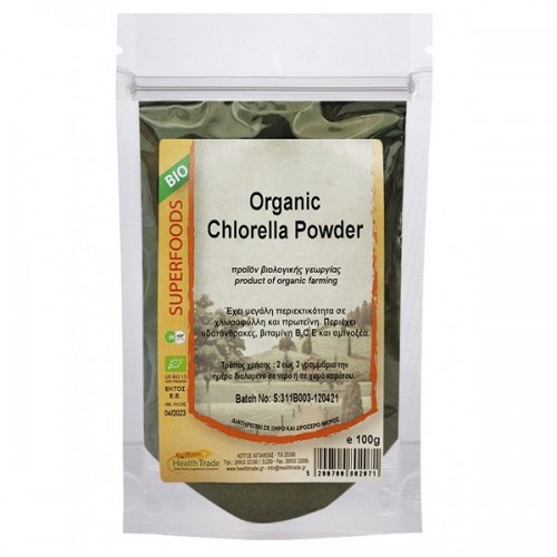 HEALTH TRADE ORGANIC CHLORELLA POWDER 100GR