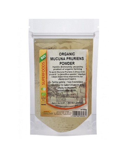 HEALTH TRADE ORGANIC MUCUNA PRURIENS POWDER 100GR