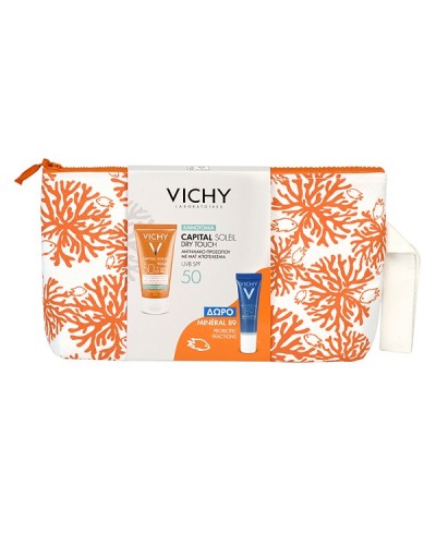 VICHY CAPITAL SOLEIL DRY TOUCH FACE FLUID SPF50+ 50ML & ΔΩΡΟ MINERAL 89 PROBIOTIC FRACTIONS 10ML