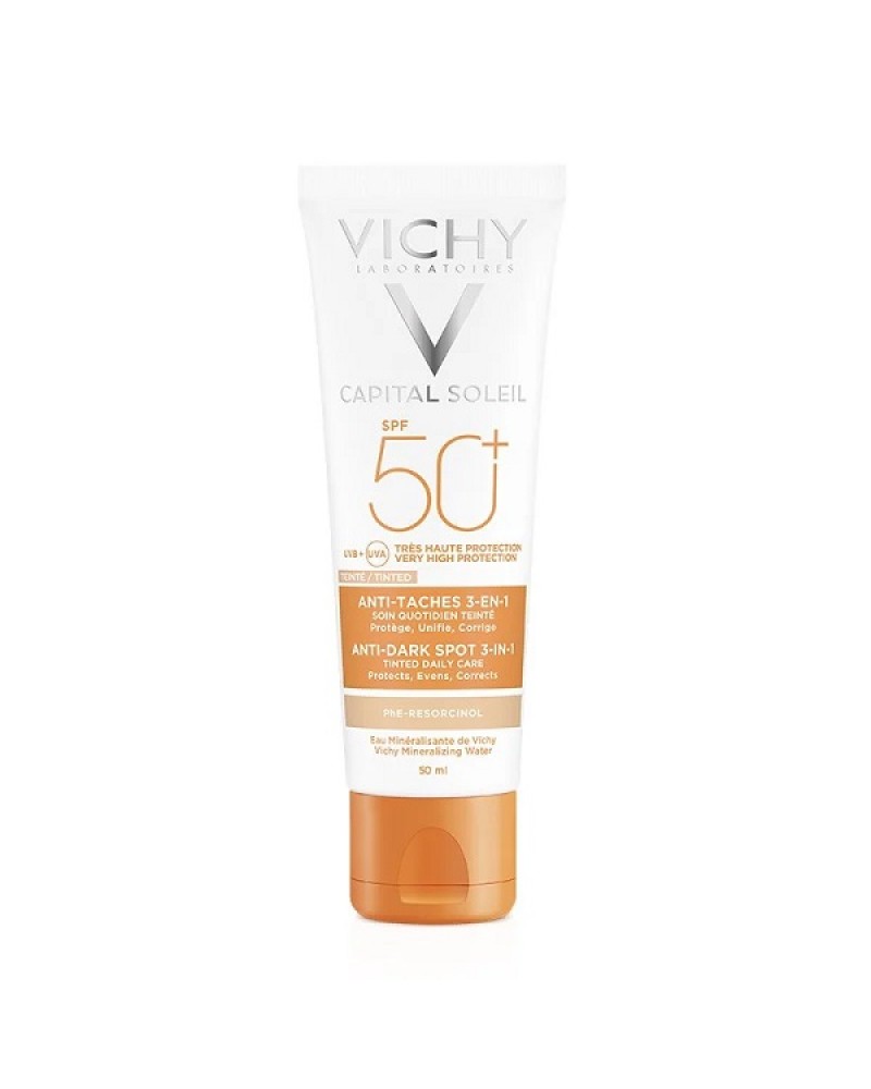 VICHY CAPITAL SOLEIL ANTI-DARK SPOTS 3-IN-1 TINTED SPF50 50ML & ΔΩΡΟ MINERAL 89 PROBIOTIC FRACTIONS 10ML