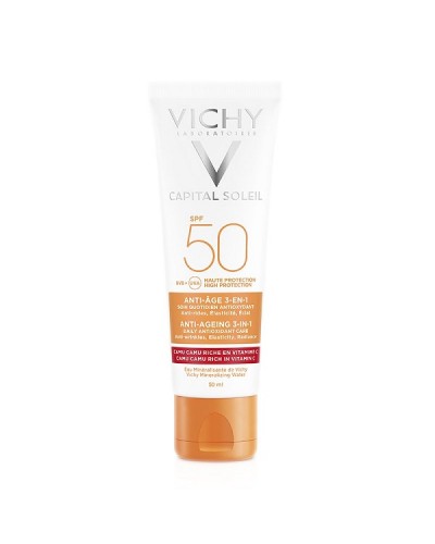 VICHY CAPITAL SOLEIL ANTI-AGEING 3IN1 SPF50 50ML & ΔΩΡΟ MINERAL 89 PROBIOTIC FRACTIONS 10ML