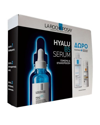 LA ROCHE POSAY HYALU B5 SERUM 30ML & ΔΩΡΟ MICELLAR WATER ULTRA 50ML & ANTHELIOS AGE CORRECT SPF50 3ML