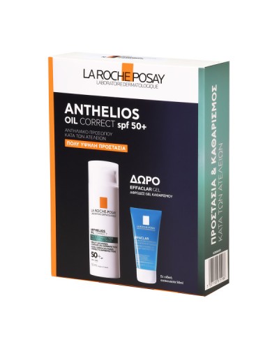 LA ROCHE POSAY PROMO ANTHELIOS OIL CORRECT SPF50+ 50ML & ΔΩΡΟ EFFACLAR GEL 50ML