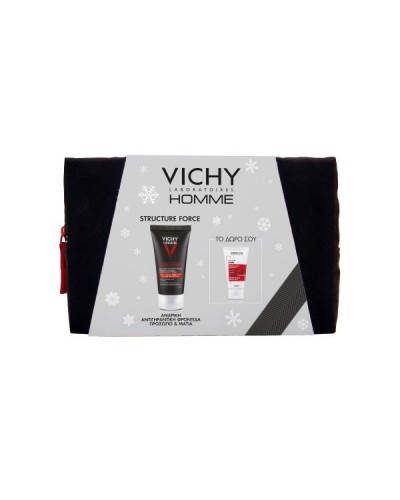 VICHY PROMO HOMME STRUCTURE FORCE ANTI-AGEING MOISTURISER 50ML & ΔΩΡΟ DERCOS ENERGY+ STIMULATING SHAMPOO