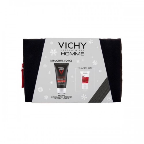 VICHY PROMO HOMME STRUCTURE FORCE ANTI-AGEING MOISTURISER 50ML & ΔΩΡΟ DERCOS ENERGY+ STIMULATING SHAMPOO