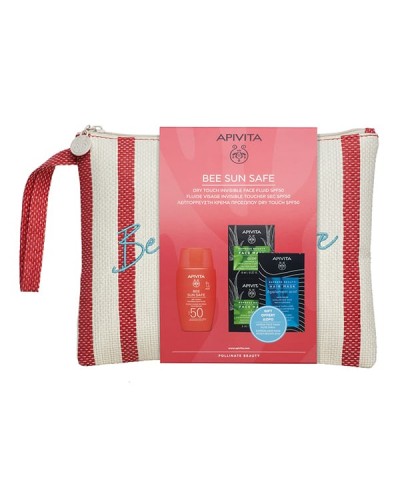 APIVITA BEE SUN SAFE PROMO DRY TOUCH INVISIBLE FACE FLUID SPF50+ 50ml & ΔΩΡΟ EXPRESS BEAUTY FACE MASK ALOE 2X8ml & EXPRESS BEAUTY HAIR MASK HYALURONIC ACID 20ml & ΝΕΣΕΣΕΡ