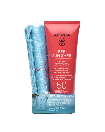 APIVITA BEE SUN SAFE PROMO HYDRA FRESH FACE & BODY MILK SPF50 200ml & ΔΩΡΟ ΑΔΙΑΒΡΟΧΟ ΤΣΑΝΤΑΚΙ ΓΙΑ ΜΑΓΙΟ