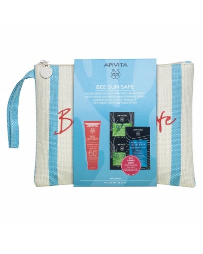 APIVITA BEE SUN SAFE PROMO HYDRA SENSITIVE SOOTHING FACE CREAM SPF50+ 50ml & ΔΩΡΟ EXPRESS BEAUTY FACE MASK ALOE 2x8ml & EXPRESS BEAUTY HAIR MASK HYALURONIC ACID 20ml & ΝΕΣΕΣΕΡ