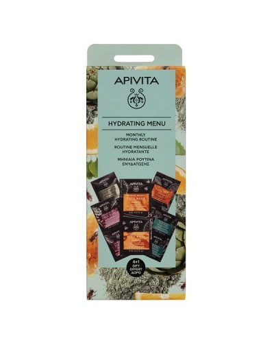 APIVITA HYDRATING MENU EXPRESS ΜΑΣΚΑ ΠΡΟΣΩΠΟΥ ΠΡΑΣΙΝΗ ΆΡΓΙΛΟΣ 2X8ML & ΑΓΚΙΝΑΡΑ 2X8ML & ΠΟΡΤΟΚΑΛΙ 2X8ML & EXPRESS ΜΑΣΚΑ ΜΑΤΙΩΝ GINKGO BILOBA 2X2ML & ΔΩΡΟ EXPRESS ΜΑΣΚΑ ΠΡΟΣΩΠΟΥ ΜΕΛΙ 2X8ML