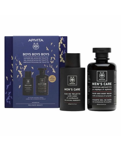 APIVITA PROMO BOYS BOYS BOYS EAU DE TOILETTE ΜΕ ΚΕΔΡΟ & ΚΑΡΔΑΜΟ 100ML & ΔΩΡΟ ΣΑΜΠΟΥΑΝ - ΑΦΡΟΛΟΥΤΡΟ ΜΕ ΚΑΡΔΑΜΟ & ΠΡΟΠΟΛΗ 200ML