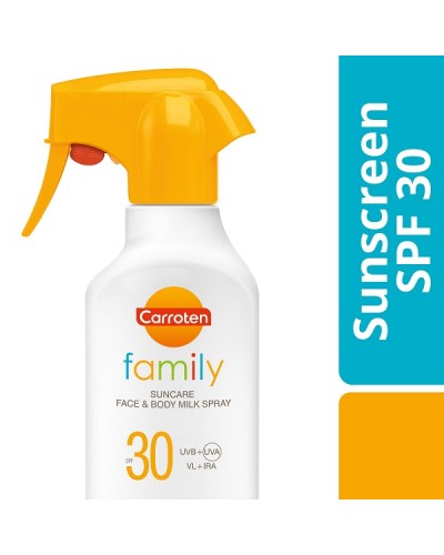 CARROTEN FAMILY SUNCARE FACE & BODY MILK SPRAY SPF30 270ML