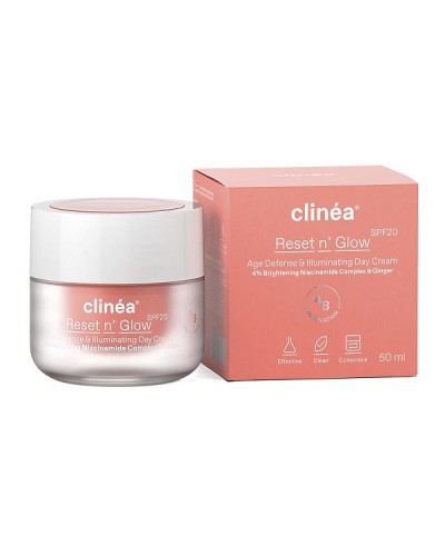 CLINEA RESET N' GLOW SPF20 ΚΡΕΜΑ ΗΜΕΡΑΣ ΑΝΤΙΓΗΡΑΝΣΗΣ & ΛΑΜΨΗΣ 50ml