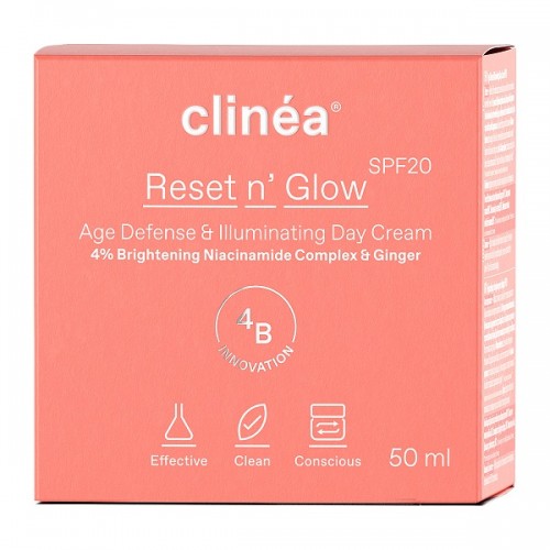 CLINEA RESET N\' GLOW SPF20 ΚΡΕΜΑ ΗΜΕΡΑΣ ΑΝΤΙΓΗΡΑΝΣΗΣ & ΛΑΜΨΗΣ 50ml