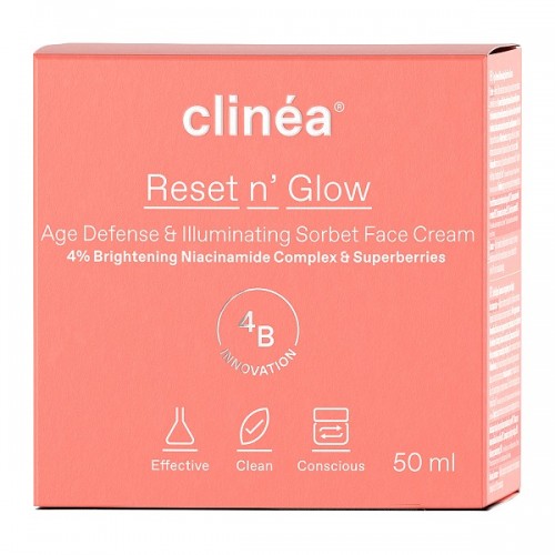 CLINEA RESET N' GLOW SORBET ΚΡΕΜΑ ΠΡΟΣΩΠΟΥ ΑΝΤΙΓΗΡΑΝΣΗΣ & ΛΑΜΨΗΣ 50ml