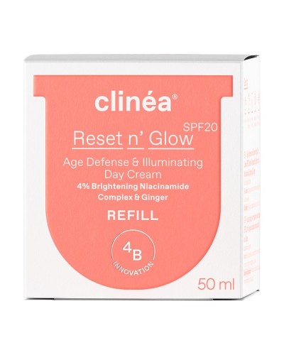 CLINEA RESET N' GLOW SPF20 REFILL ΚΡΕΜΑ ΗΜΕΡΑΣ ΑΝΤΙΓΗΡΑΝΣΗΣ & ΛΑΜΨΗΣ ΑΝΤΑΛΛΑΚΤΙΚΗ ΚΑΨΟΥΛΑ 50ml