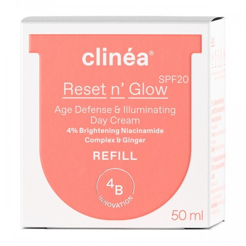 CLINEA RESET N\' GLOW SPF20 REFILL ΚΡΕΜΑ ΗΜΕΡΑΣ ΑΝΤΙΓΗΡΑΝΣΗΣ & ΛΑΜΨΗΣ ΑΝΤΑΛΛΑΚΤΙΚΗ ΚΑΨΟΥΛΑ 50ml