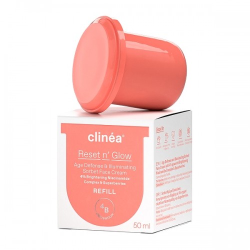 CLINEA RESET N\' GLOW REFILL SORBET ΚΡΕΜΑ ΠΡΟΣΩΠΟΥ ΑΝΤΙΓΗΡΑΝΣΗΣ & ΛΑΜΨΗΣ ΑΝΤΑΛΛΑΚΤΙΚΗ ΚΑΨΟΥΛΑ 50ml