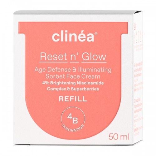 CLINEA RESET N\' GLOW REFILL SORBET ΚΡΕΜΑ ΠΡΟΣΩΠΟΥ ΑΝΤΙΓΗΡΑΝΣΗΣ & ΛΑΜΨΗΣ ΑΝΤΑΛΛΑΚΤΙΚΗ ΚΑΨΟΥΛΑ 50ml