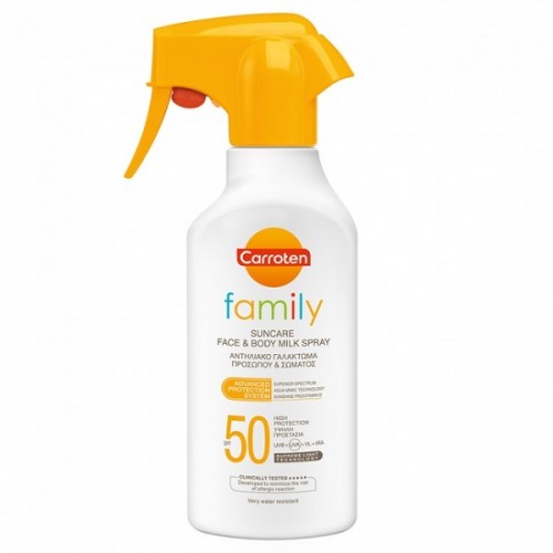 CARROTEN FAMILY SUNCARE FACE & BODY MILK SPRAY SPF50 270ML