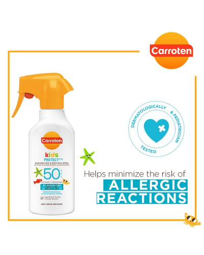 CARROTEN KIDS PROTECT PLUS SUNCARE FACE & BODY MILK SPRAY SPF50 270ML