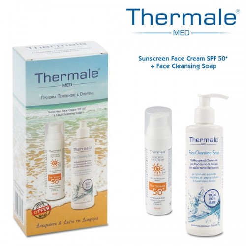 THERMALE PROMO SUNSCREEN FACE CREAM SPF 50+ 75ml & FACE CLEANSING SOAP 250ml