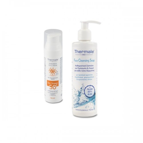 THERMALE PROMO SUNSCREEN FACE CREAM SPF 50+ 75ml & FACE CLEANSING SOAP 250ml