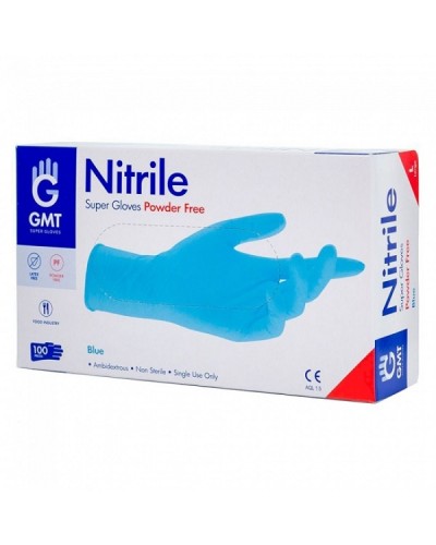 GMT SUPER GLOVES POWDER FREE ΓΑΝΤΙΑ ΝΙΤΡΙΛΙΟΥ ΧΩΡΙΣ ΠΟΥΔΡΑ LARGE ΜΠΛΕ 100ΤΜΧ