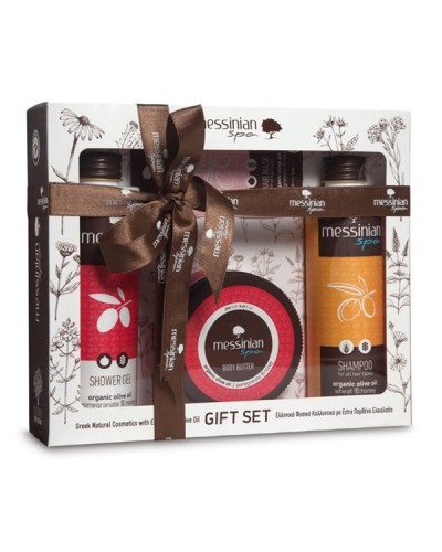 MESSINIAN SPA PROMO POMEGRANATE & HONEY SHOWER GEL 300ML & BODY BUTTER 250ML & WHEAT & HONEY SHAMPOO 300ML MESSINIAN SPA PROMO POMEGRANATE & HONEY SHOWER GEL 300ML & BODY BUTTER 250ML & WHEAT & HONEY SHAMPOO 300ML
