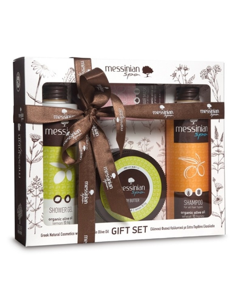 MESSINIAN SPA GIFT SET LEMON & FIG SHOWER GEL 300ML & BODY BUTTER 250ML & WHEAT & HONEY SHAMPOO 300ML MESSINIAN SPA GIFT SET LEMON & FIG SHOWER GEL 300ML & BODY BUTTER 250ML & WHEAT & HONEY SHAMPOO 300ML