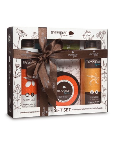 MESSINIAN SPA PROMO ORANGE & LAVENDER SHOWER GEL 300ML & BODY BUTTER 250ML & WHEAT & HONEY SHAMPOO 300ML MESSINIAN SPA PROMO ORANGE & LAVENDER SHOWER GEL 300ML & BODY BUTTER 250ML & WHEAT & HONEY SHAMPOO 300ML