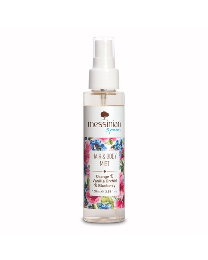 MESSINIAN SPA HAIR & BODY MIST ORANGE & VANILLA ORCHID & BLUEBERRY 100ML MESSINIAN SPA HAIR & BODY MIST ORANGE & VANILLA ORCHID & BLUEBERRY 100ML
