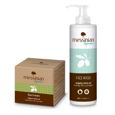 MESSINIAN SPA EYE CREAM HAMAMELIS & CUCUMBER 30ML & ΔΩΡΟ FACE WASH CUCUMBER & ORANGE 300ML