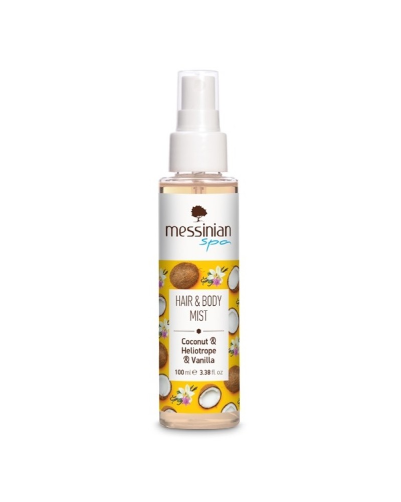MESSINIAN SPA HAIR & BODY MIST COCONUT & HELIOTROPE & VANILLA 100ML MESSINIAN SPA HAIR & BODY MIST COCONUT & HELIOTROPE & VANILLA 100ML