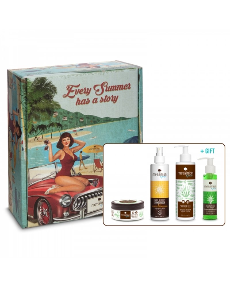 MESSINIAN SPA VINTAGE BOX AQUAHOLIC SUMMER ESSENTIALS - BODY YOGURT ALOE 80ML + FACE & BODY SUNSCREEN 30SPF 250ML + SHOWER GEL YOGURT-ALOE 300ML + ΔΩΡΟ ALOE VERA GEL ORGANIC ALOE & PANTHENOL 100ML MESSINIAN SPA VINTAGE BOX AQUAHOLIC SUMMER ESSENTIALS - BODY YOGURT ALOE 80ML + FACE & BODY SUNSCREEN 30SPF 250ML + SHOWER GEL YOGURT-ALOE 300ML + ΔΩΡΟ ALOE VERA GEL ORGANIC ALOE & PANTHENOL 100ML