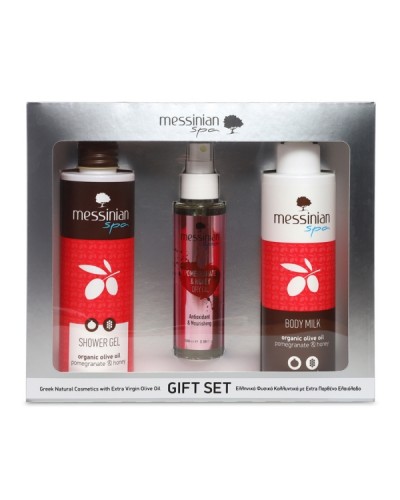 MESSINIAN SPA PROMO POMEGRANATE & HONEY SHOWER GEL 300ML & BODY MILK 300ML & DRY OIL 100ML