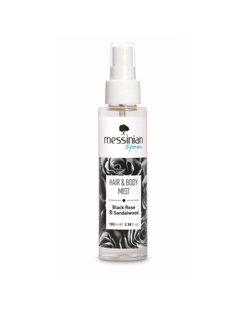 MESSINIAN SPA HAIR & BODY MIST BLACK ROSE & SANDALWOOD 100ML MESSINIAN SPA HAIR & BODY MIST BLACK ROSE & SANDALWOOD 100ML