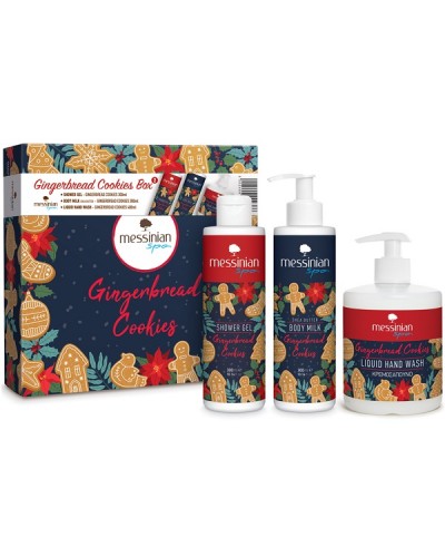 MESSINIAN SPA PROMO GINGERBREAD COOKIES BOX 2 SHOWER GEL 300ml & BODY MILK 300ml & LIQUID HAND WASH 400ml