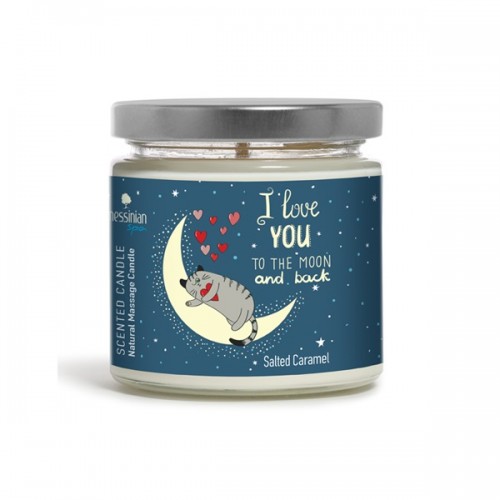 MESSINIAN SPA PROMO ROMANCE BOX SCENTED MASSAGE CANDLE I LOVE YOU TO THE MOON AND BACK 160g & SHOWER GEL SPICY VANILLA 300ml & ΔΩΡΟ ΜΑΓΝΗΤΑΚΙ I LOVE YOU TO THE MOON & BACK