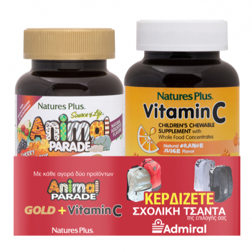 NATURES PLUS ANIMAL PARADE GOLD ASSORTED 60 CHEWABLE TABS & ANIMAL PARADE VITAMIN C 90 CHEWABLE