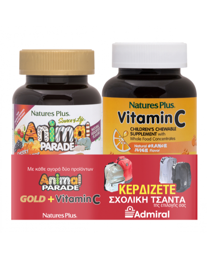 NATURES PLUS ANIMAL PARADE GOLD ASSORTED 60 CHEWABLE TABS & ANIMAL PARADE VITAMIN C 90 CHEWABLE NATURES PLUS ANIMAL PARADE GOLD ASSORTED 60 CHEWABLE TABS & ANIMAL PARADE VITAMIN C 90 CHEWABLE