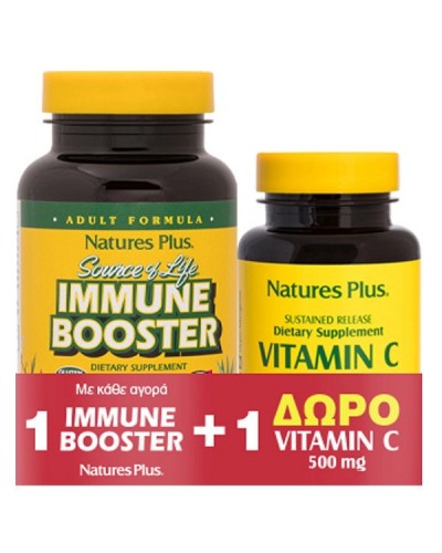 NATURES PLUS SOURCE OF LIFE IMMUNE BOOSTER 90TABS & ΔΩΡΟ VITAMIN C 500MG 90TABS