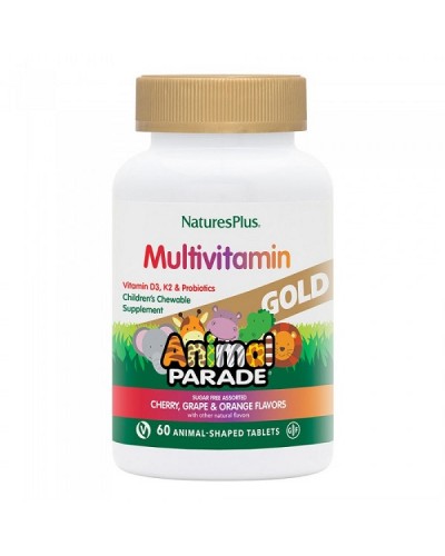 NATURES PLUS PROMO ANIMAL PARADE GOLD ASSORTED CHEWABLE 60TABS & ΔΩΡΟ ANIMAL PARADE VITAMIN D3 500IU CHEWABLE 60TABS
