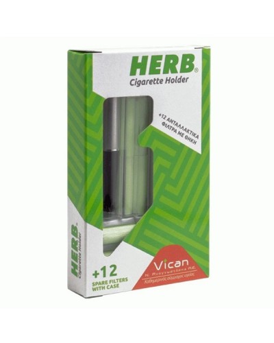 HERB CIGARETTE HOLDER ΠΙΠΑ + 12 ΑΝΤΑΛΛΑΚΤΙΚΑ ΦΙΛΤΡΑ ΜΕ ΘΗΚΗ