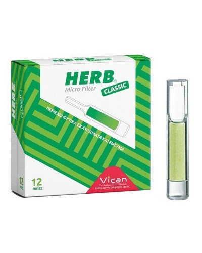 HERB MICRO FILTER ΠΙΠΕΣ ΜΕ ΦΙΛΤΡO ΓΙΑ ΚΑΝΟΝΙΚΟ ΤΣΙΓΑΡΟ 12τμχ.