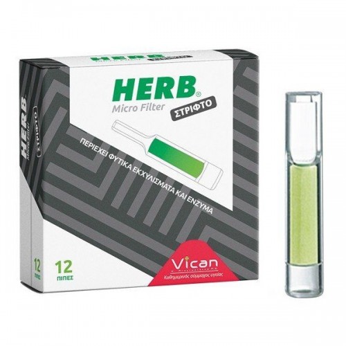 HERB MICRO FILTER ΠΙΠΕΣ ΜΕ ΦΙΛΤΡO ΓΙΑ ΣΤΡΙΦΤΟ ΤΣΙΓΑΡΟ 12τμχ.