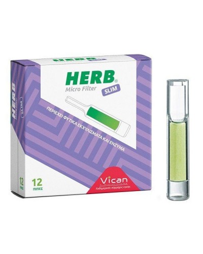 HERB MICRO FILTER ΠΙΠΕΣ ΜΕ ΦΙΛΤΡO ΓΙΑ SLIM ΤΣΙΓΑΡΟ 12τμχ.