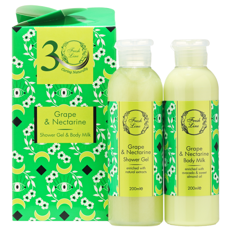 FRESH LINE XMAS GRAPE & NECTARINE DUO SET ΑΦΡΟΛΟΥΤΡΟ 200ML & ΓΑΛΑΚΤΩΜΑ ΣΩΜΑΤΟΣ 200ML FRESH LINE XMAS GRAPE & NECTARINE DUO SET ΑΦΡΟΛΟΥΤΡΟ 200ML & ΓΑΛΑΚΤΩΜΑ ΣΩΜΑΤΟΣ 200ML