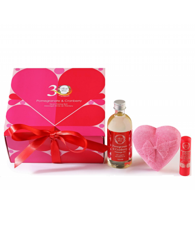 FRESH LINE VALENTINE'S SET SPECIAL EDITION ΛΑΔΙ ΜΑΣΑΖ 100ML & ΘΕΡΑΠΕΙΑ ΧΕΙΛΙΩΝ 5,4G & ΑΝΑΒΡΑΖΟΥΣΑ ΜΠΑΛΑ ΣΕ ΣΧΗΜΑ ΚΑΡΔΙΑΣ