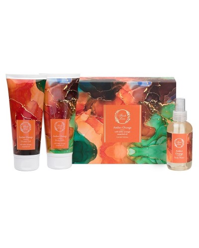 FRESH LINE PROMO XMAS AMBER ORANGE SHOWER GEL 200ML & BODY MILK 200ML & BODY WATER 150ML